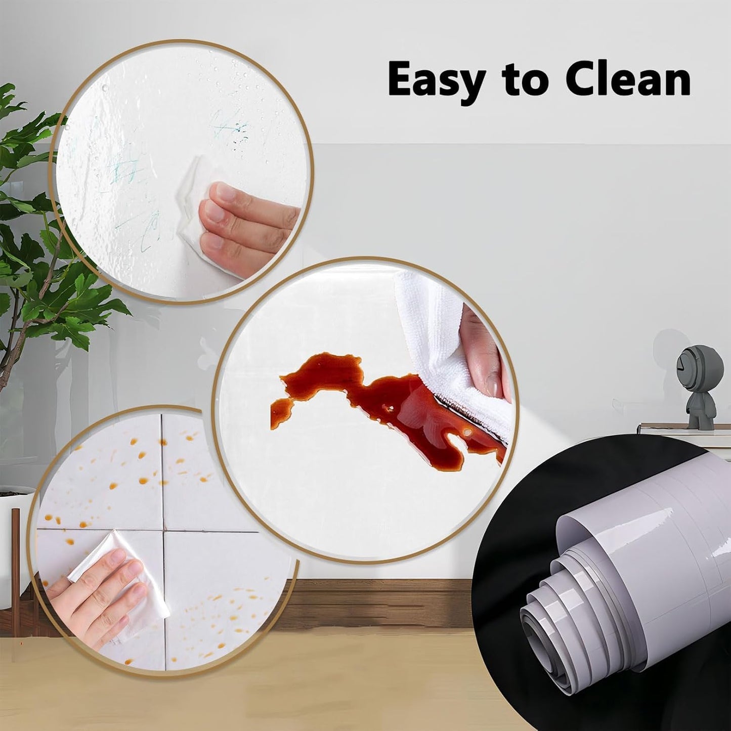 Oil Proof Transparent Kitchen Wallpaper