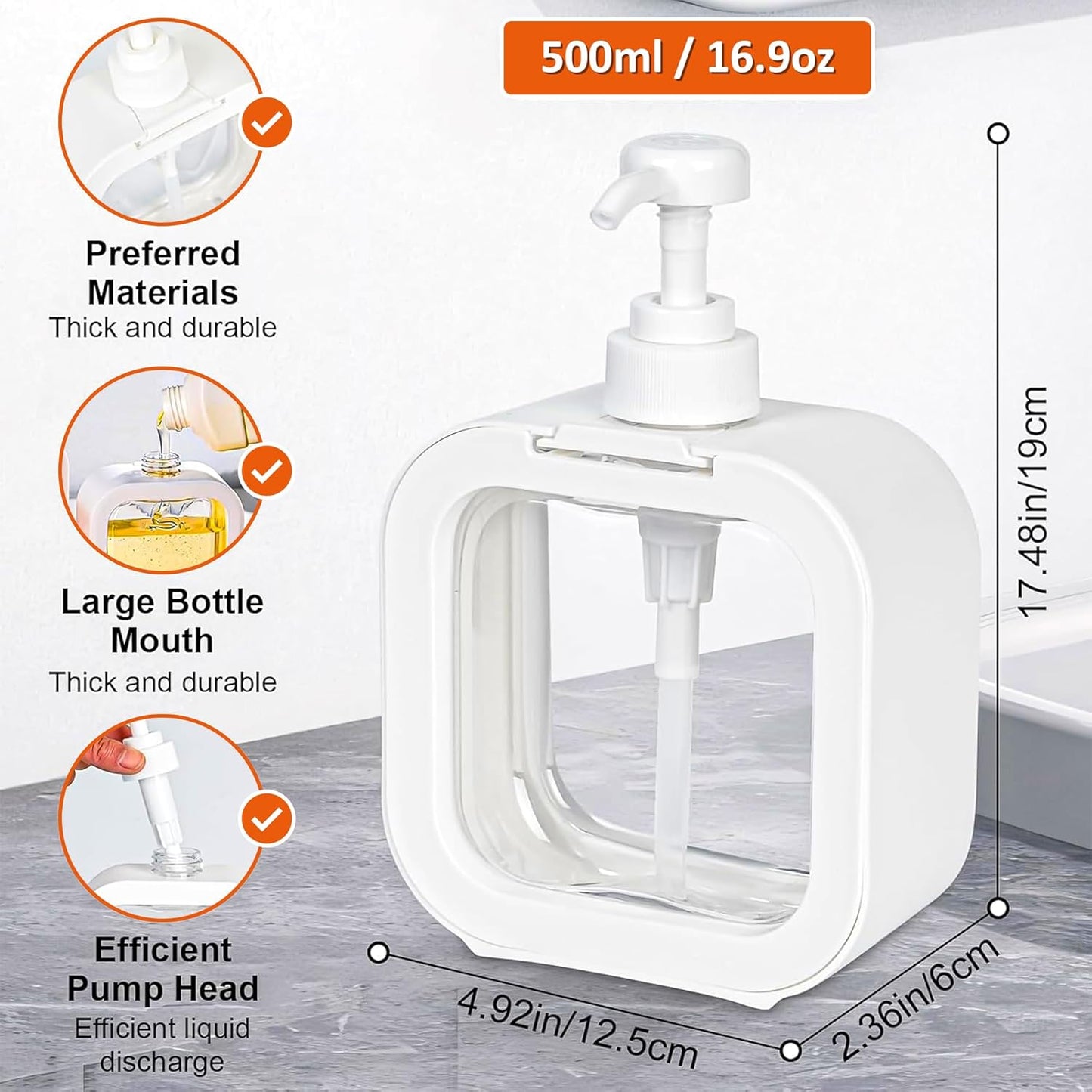 Square Shape Soap Dispenser (350ml)