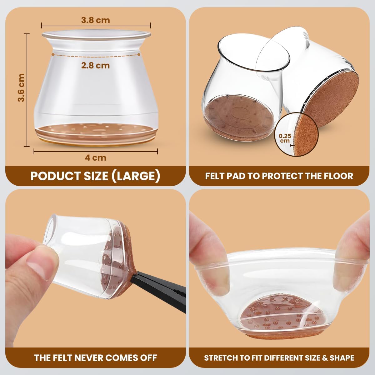 Small Chair Leg Floor Protectors
