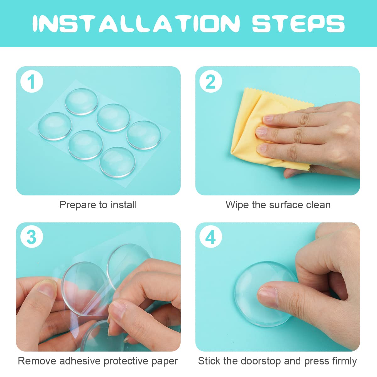 Round Silicone Door Knob Wall Protector