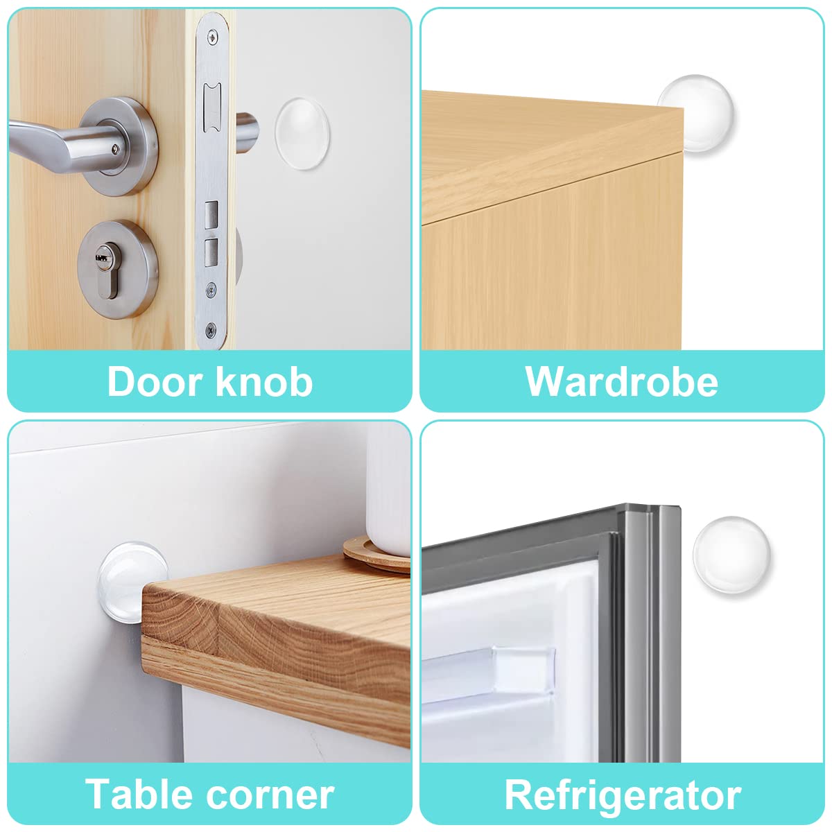 Round Silicone Door Knob Wall Protector