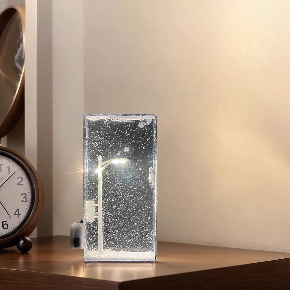 Snowy Night Street Lamp Decor