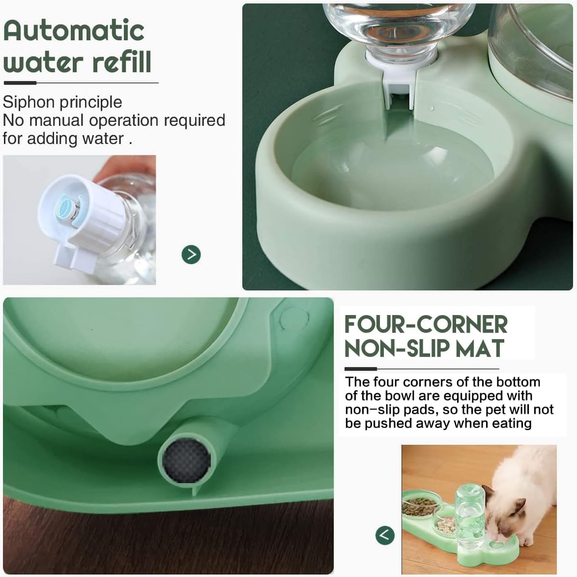 3 in 1 Pet Food & Water Dispenser Bowls