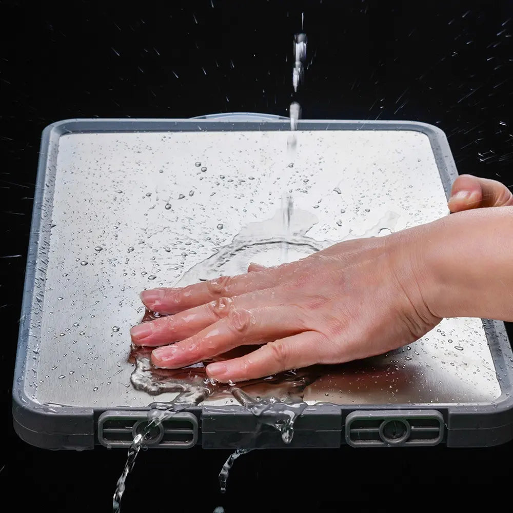 Dual-Sided Stainless Steel Cutting Board (Free Printed Knife)