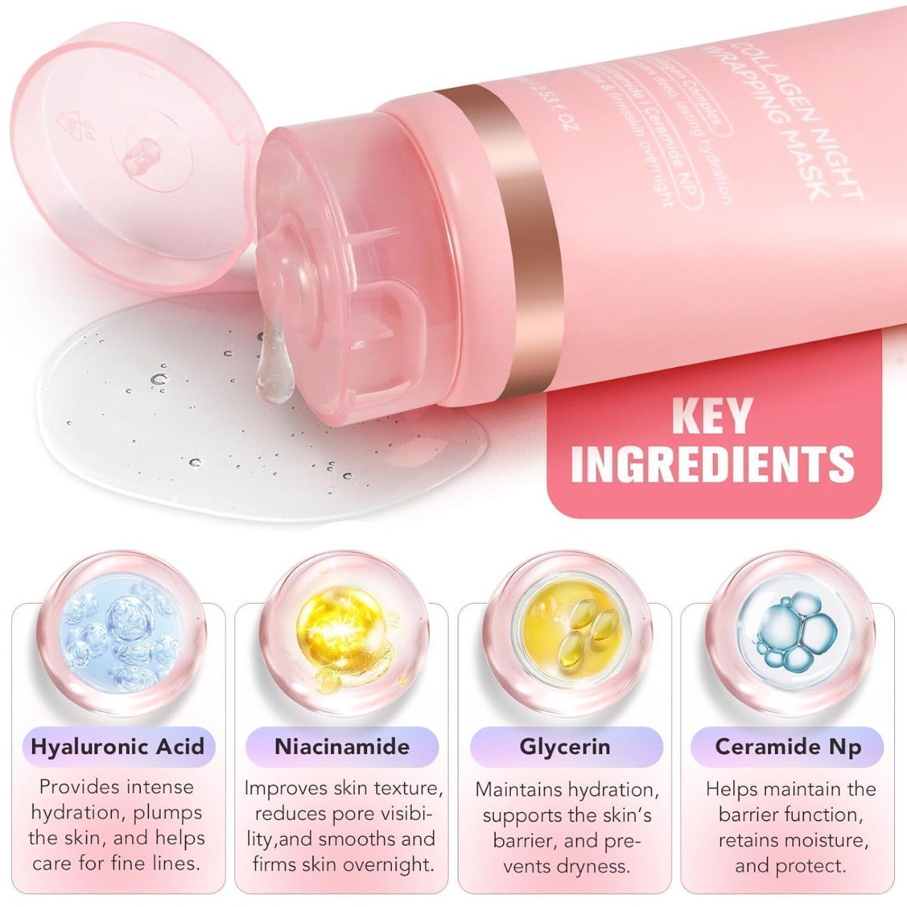 Face Glowing Night Wrapping Mask for Adults 75 Ml