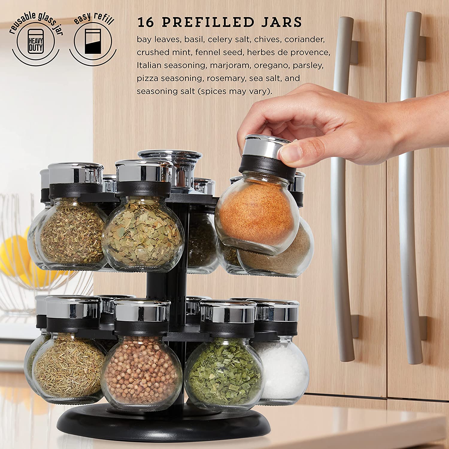 Rotating spice rack online with jars