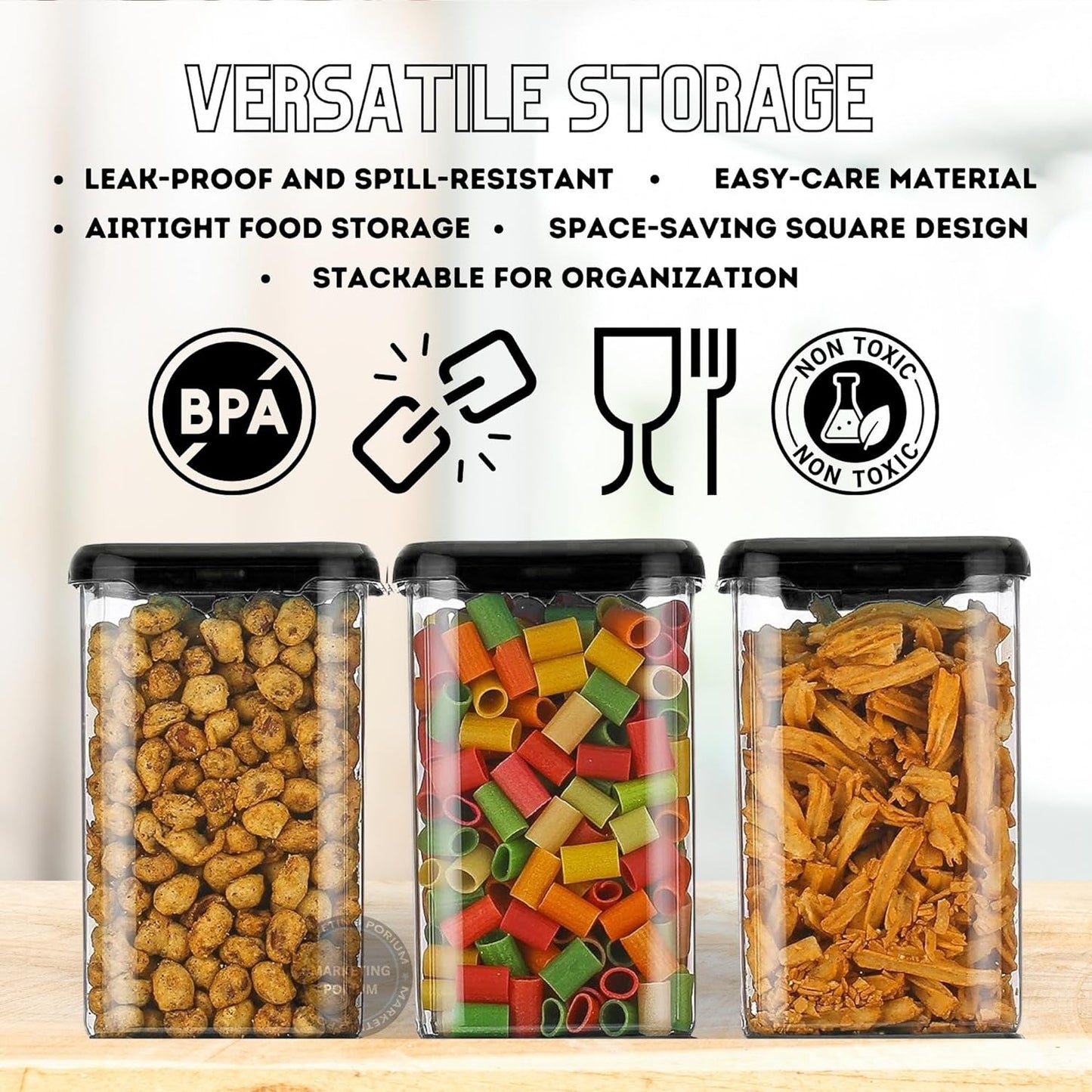 Airtight Transparent Container Set with Lids