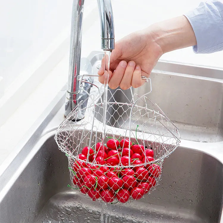Foldable Stainless Steel Deep Frying Basket