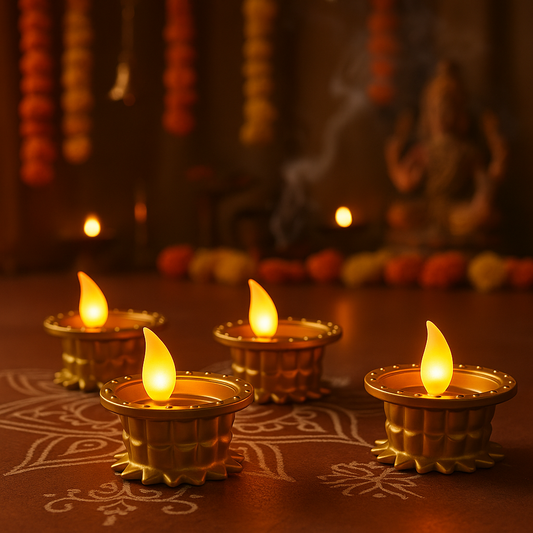 TejDeep™ Golden Automatic LED Puja Diya