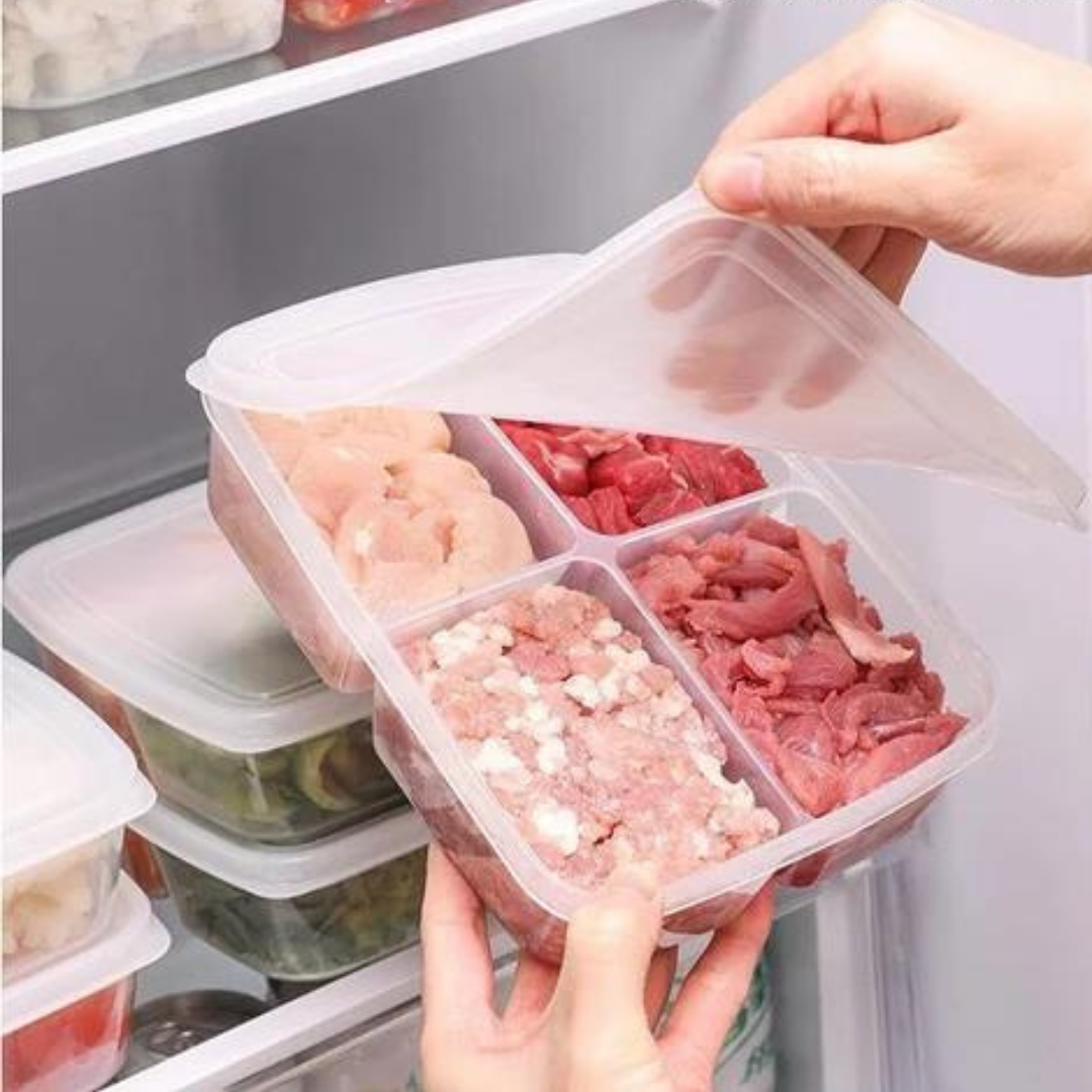 4-Compartment Fridge Storage Box (Pack of 2)