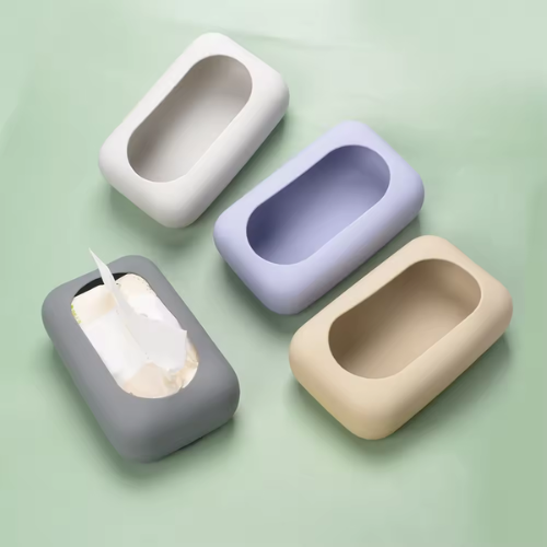 Silicone Tissue Box With Bottom Suction Cup 1pcs