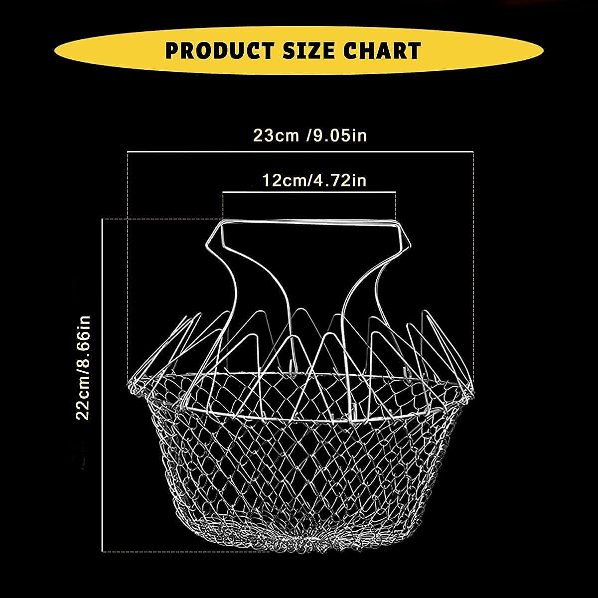 Foldable Stainless Steel Deep Frying Basket