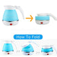 600ML Fast Boiling Travel Folding Electric Kettle (600 watts)