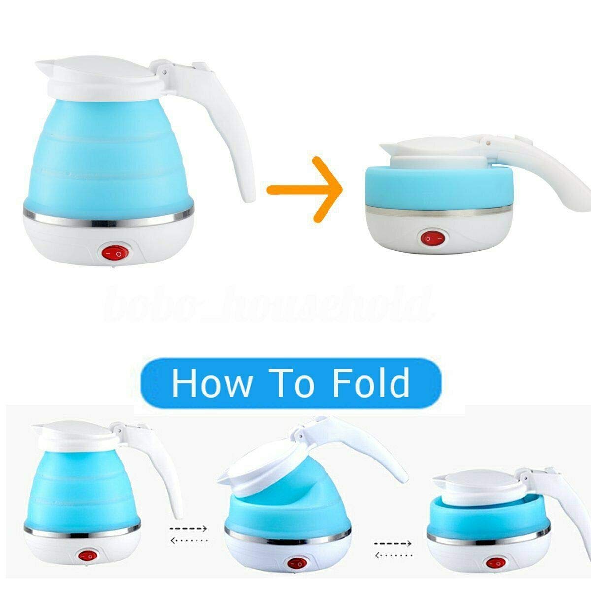 600ML Fast Boiling Travel Folding Electric Kettle (600 watts)