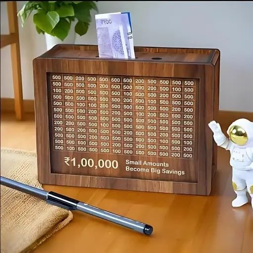 Wooden Savings Challenge Money/Piggy Bank