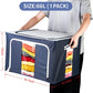 Foldable Storage Boxes for Clothes with Zip (66 Litre)