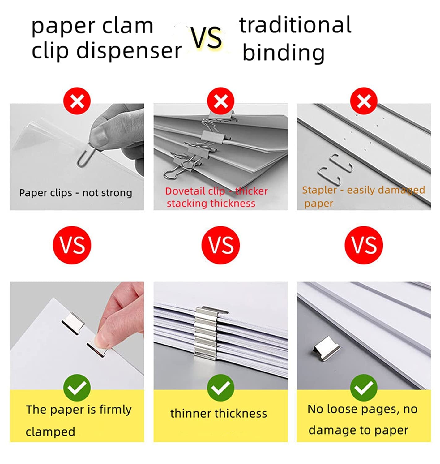 Handheld Paper Clam Clip Dispenser