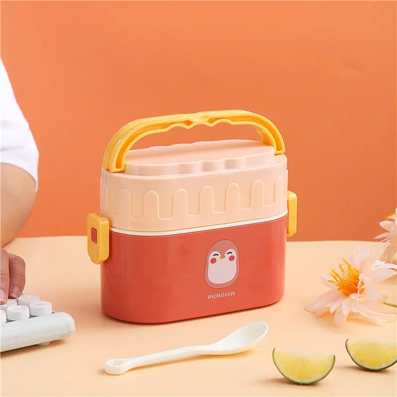 Two Compartment Lunch Box with Adorable Handles