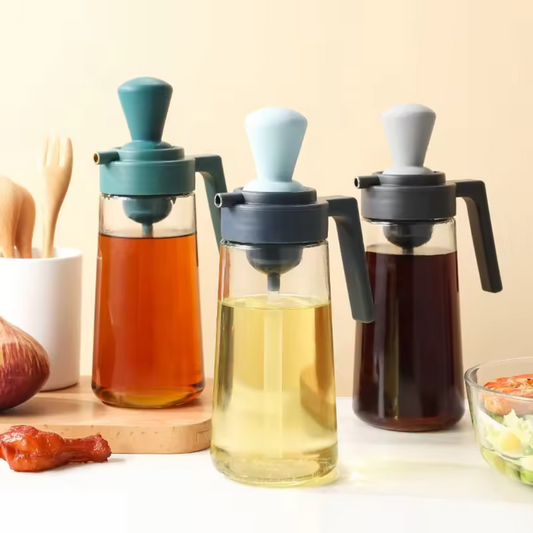 2 in 1 Oil Dispenser Bottle with Silicone Brush